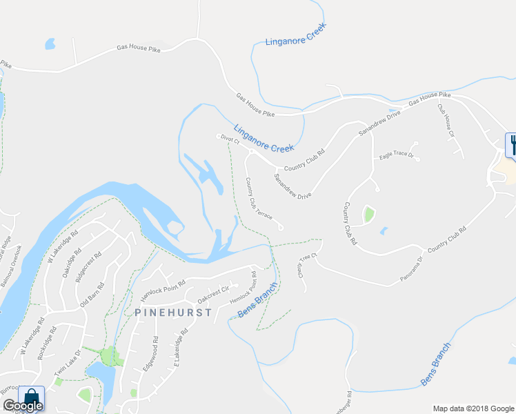 map of restaurants, bars, coffee shops, grocery stores, and more near 6955 Country Club Terrace in New Market
