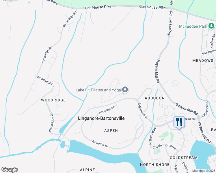 map of restaurants, bars, coffee shops, grocery stores, and more near 6826 West Shavano Road in New Market