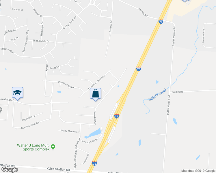map of restaurants, bars, coffee shops, grocery stores, and more near 8091 Lois Lane in Butler County