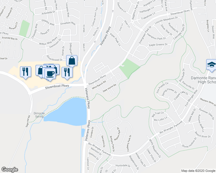 map of restaurants, bars, coffee shops, grocery stores, and more near 1865 Sea Horse Road in Reno
