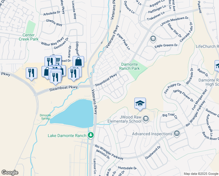 map of restaurants, bars, coffee shops, grocery stores, and more near 1865 Sea Horse Road in Reno