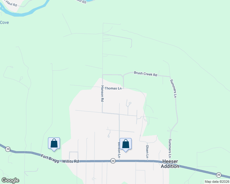 map of restaurants, bars, coffee shops, grocery stores, and more near 31341 Thomas Lane in Fort Bragg
