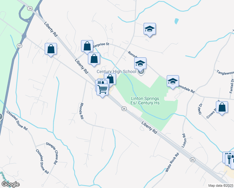 map of restaurants, bars, coffee shops, grocery stores, and more near 42 Liberty Road in Berlin