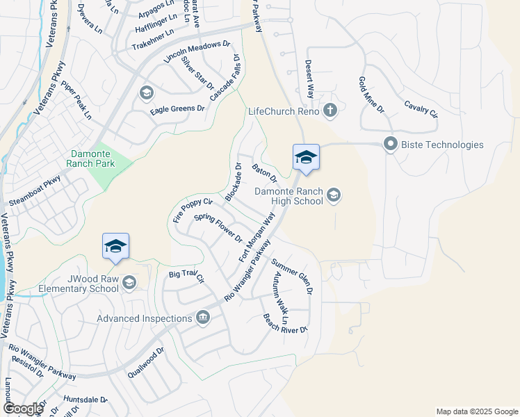 map of restaurants, bars, coffee shops, grocery stores, and more near 10545 Fort Morgan Way in Reno