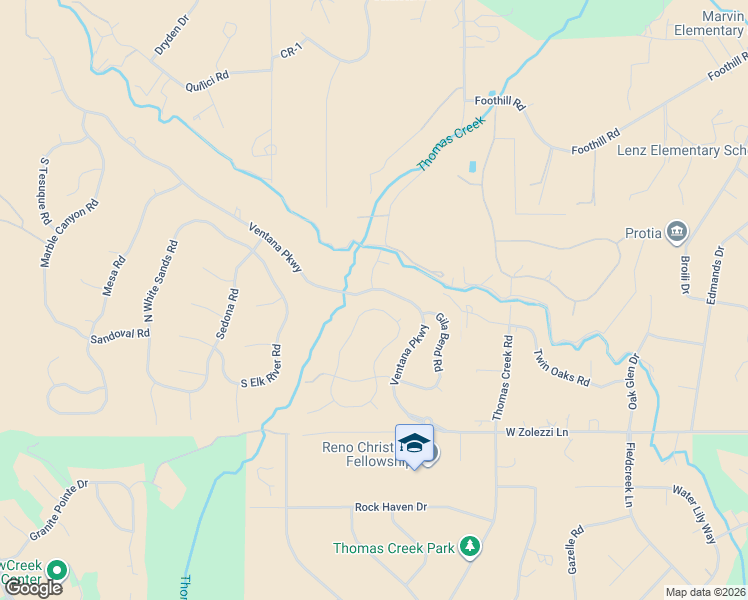 map of restaurants, bars, coffee shops, grocery stores, and more near 5011 West Albuquerque Road in Reno