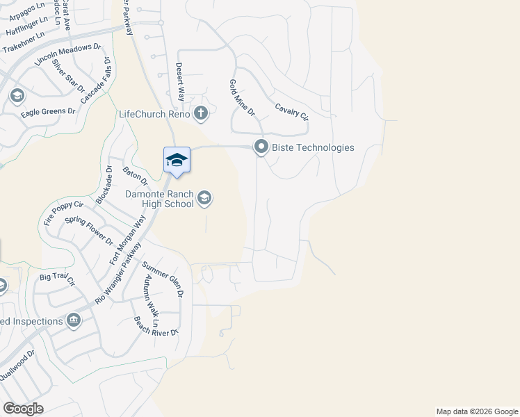 map of restaurants, bars, coffee shops, grocery stores, and more near 10340 Gold Mine Drive in Reno