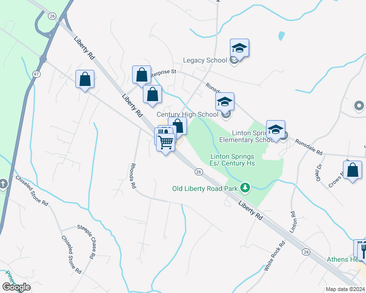 map of restaurants, bars, coffee shops, grocery stores, and more near 40 Liberty Road in Berlin