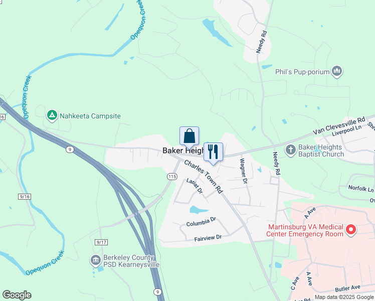 map of restaurants, bars, coffee shops, grocery stores, and more near in Berkeley County