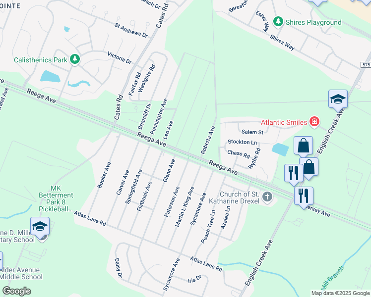 map of restaurants, bars, coffee shops, grocery stores, and more near 138 Bernard Avenue in Egg Harbor Township