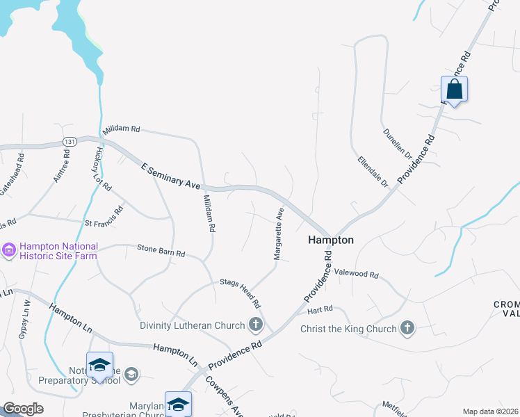 map of restaurants, bars, coffee shops, grocery stores, and more near 804 Post Boy Court in Towson