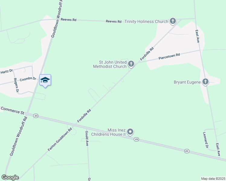 map of restaurants, bars, coffee shops, grocery stores, and more near 637 Fordville Road in Bridgeton