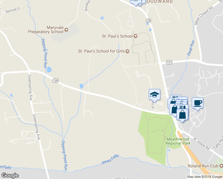 map of restaurants, bars, coffee shops, grocery stores, and more near 918 Greenspring Valley Road in Lutherville-Timonium
