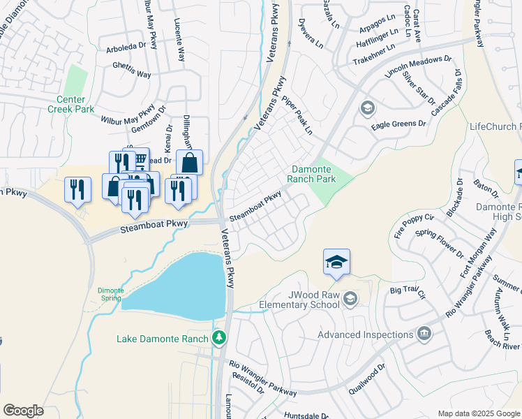 map of restaurants, bars, coffee shops, grocery stores, and more near 1865 Sea Horse Road in Reno