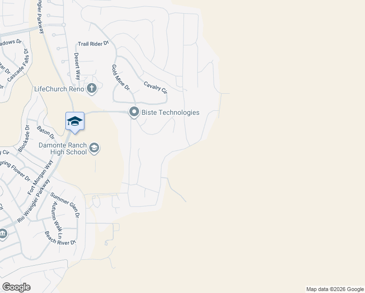 map of restaurants, bars, coffee shops, grocery stores, and more near 10507 Claim Jumper Way in Reno