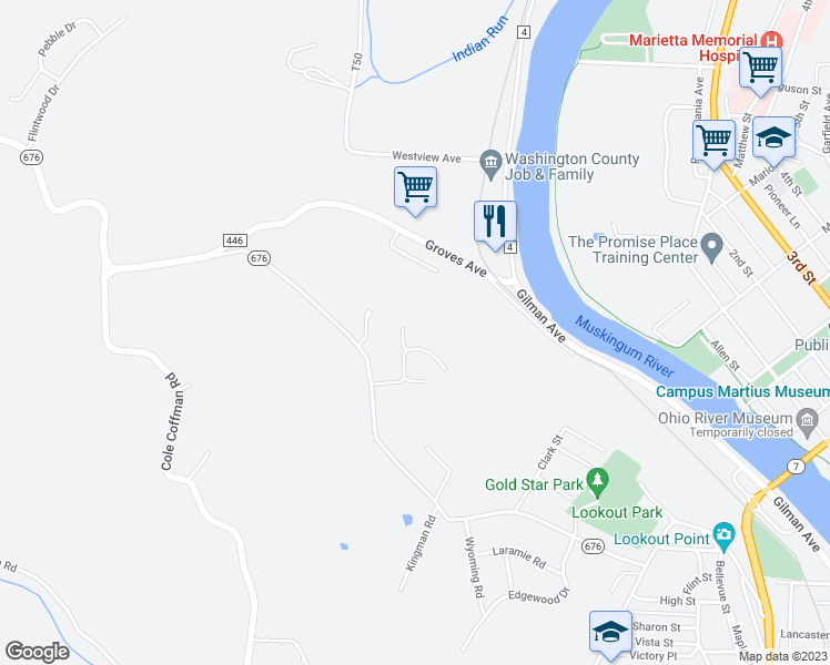 map of restaurants, bars, coffee shops, grocery stores, and more near 110 Nelson Avenue in Marietta