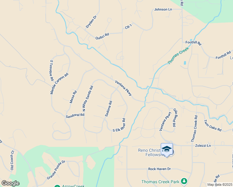 map of restaurants, bars, coffee shops, grocery stores, and more near 5997 North White Sands Road in Reno