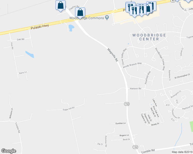 map of restaurants, bars, coffee shops, grocery stores, and more near 904 Spike Rush Court in Harford County