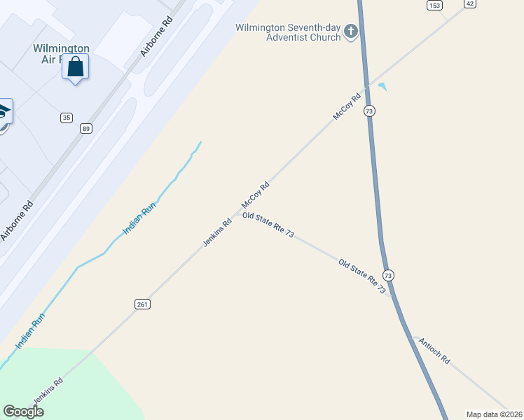 map of restaurants, bars, coffee shops, grocery stores, and more near 3643 McCoy Road in Wilmington