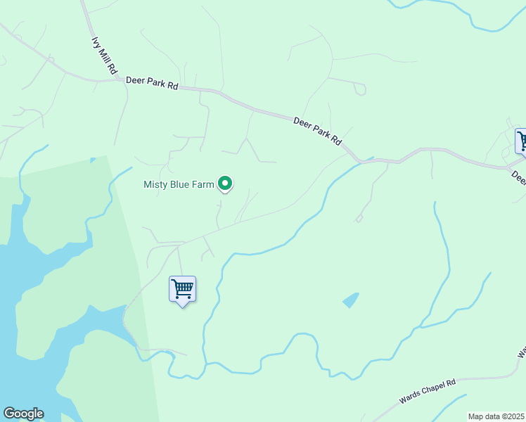 map of restaurants, bars, coffee shops, grocery stores, and more near 1524 Oakland Road in Reisterstown