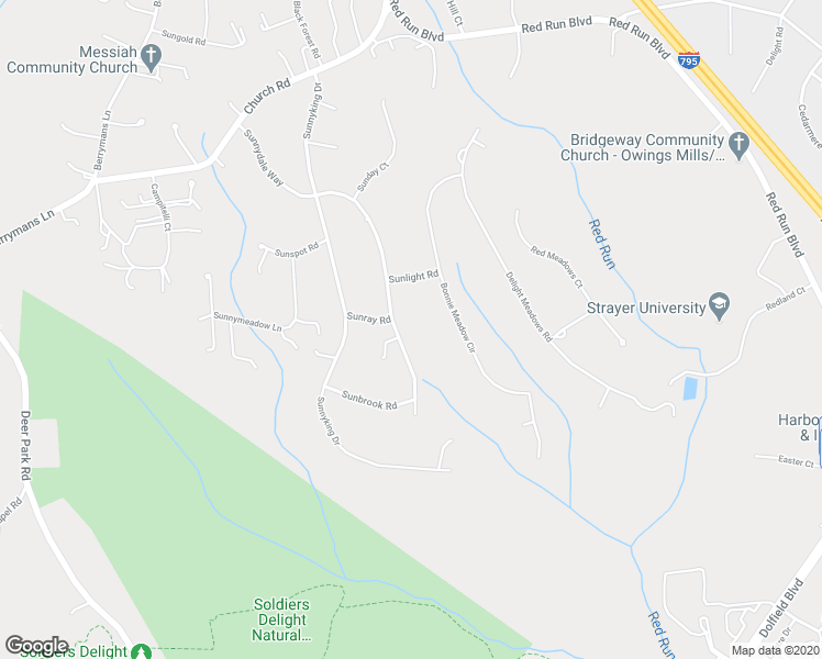 map of restaurants, bars, coffee shops, grocery stores, and more near 125 Sunnydale Way in Reisterstown