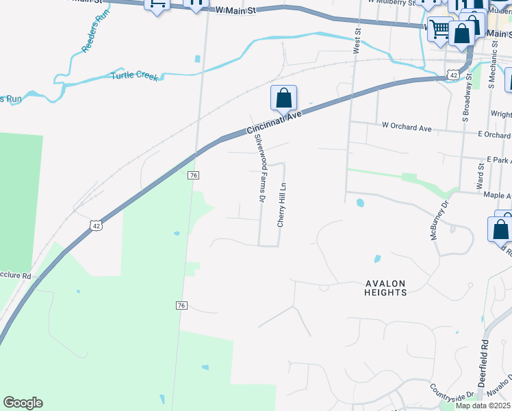 map of restaurants, bars, coffee shops, grocery stores, and more near 499 Silverwood Farms Drive in Lebanon