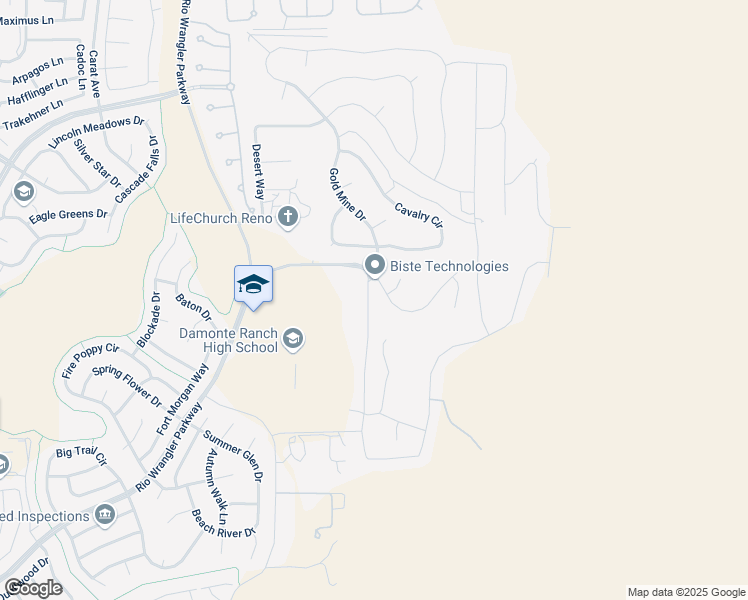map of restaurants, bars, coffee shops, grocery stores, and more near 10260 Gold Mine Drive in Reno