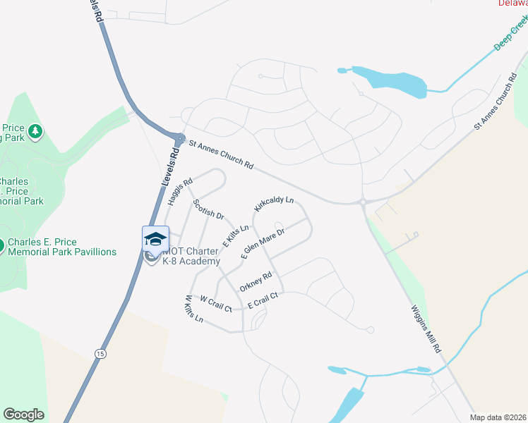 map of restaurants, bars, coffee shops, grocery stores, and more near 605 East Glen Mare Drive in Middletown