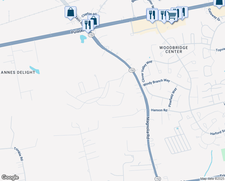 map of restaurants, bars, coffee shops, grocery stores, and more near 1007 Bunch Berry Drive in Joppatowne