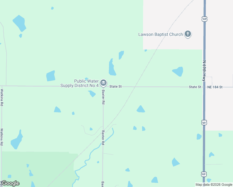 map of restaurants, bars, coffee shops, grocery stores, and more near 18325 Baxter Road in Lawson