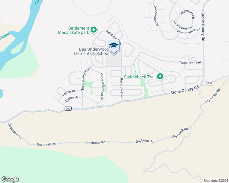 map of restaurants, bars, coffee shops, grocery stores, and more near 76 West Tamarack Circle in Battlement Mesa