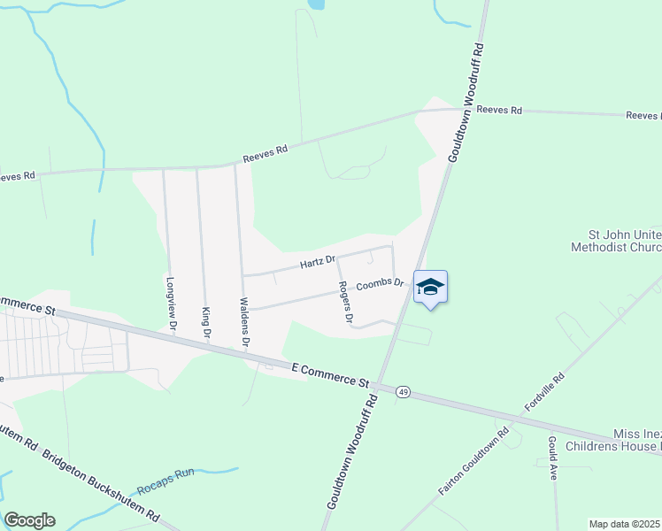 map of restaurants, bars, coffee shops, grocery stores, and more near 19 Hartz Drive in Bridgeton