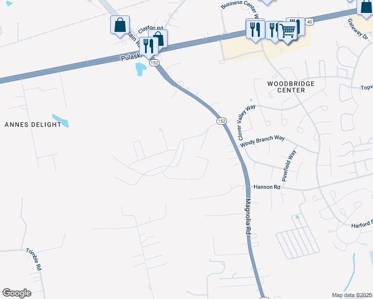 map of restaurants, bars, coffee shops, grocery stores, and more near 743 Pickerel Place in Joppatowne