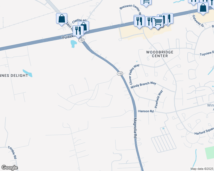 map of restaurants, bars, coffee shops, grocery stores, and more near 749 Managrass Drive in Joppatowne