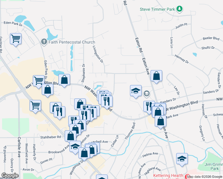 map of restaurants, bars, coffee shops, grocery stores, and more near 240 North Brookwood Avenue in Hamilton