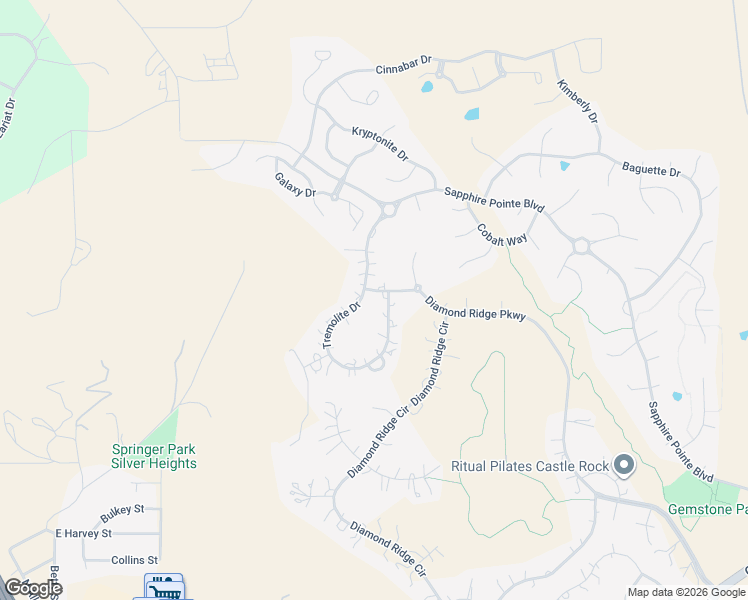 map of restaurants, bars, coffee shops, grocery stores, and more near 6930 Tremolite Drive in Castle Rock