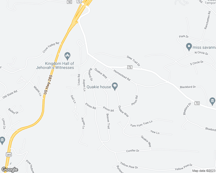 map of restaurants, bars, coffee shops, grocery stores, and more near 518 Beaver Trail in Bailey