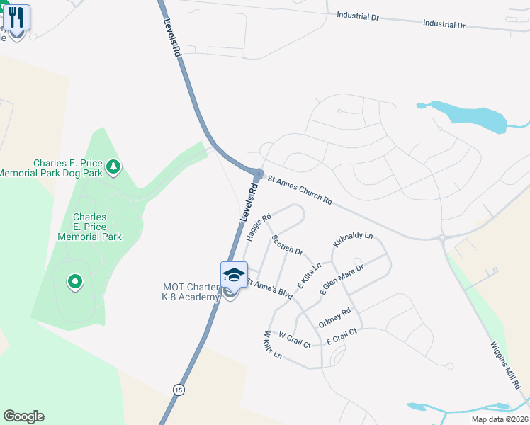 map of restaurants, bars, coffee shops, grocery stores, and more near 21 Haggis Road in Middletown