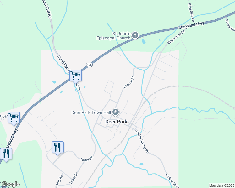 map of restaurants, bars, coffee shops, grocery stores, and more near 261 Church Street in Oakland