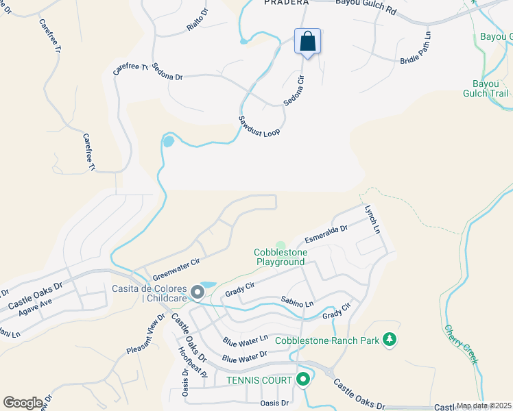 map of restaurants, bars, coffee shops, grocery stores, and more near 7385 Greenwater Circle in Castle Rock