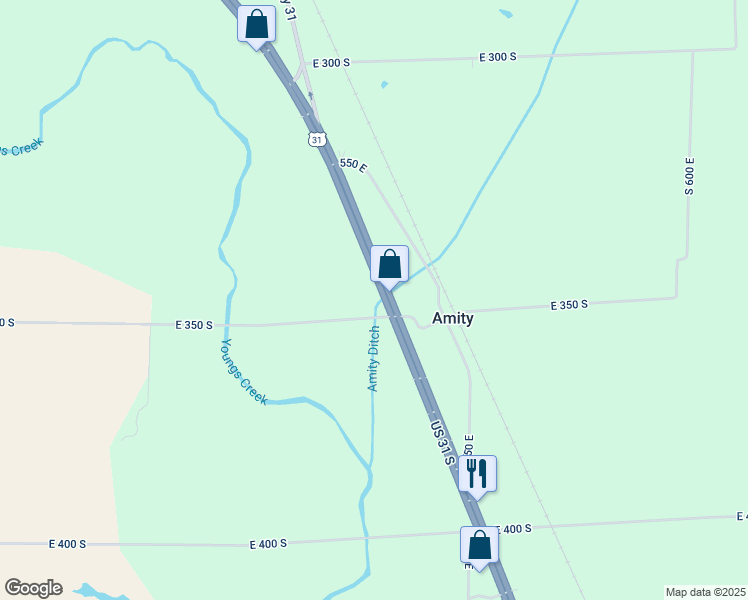 map of restaurants, bars, coffee shops, grocery stores, and more near 3480 U.S. 31 South in Franklin