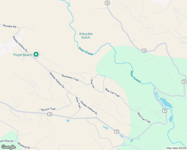 map of restaurants, bars, coffee shops, grocery stores, and more near 65 Catamount Lane in Bailey