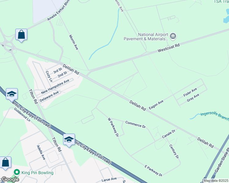 map of restaurants, bars, coffee shops, grocery stores, and more near 6550 Delilah Road in Egg Harbor Township