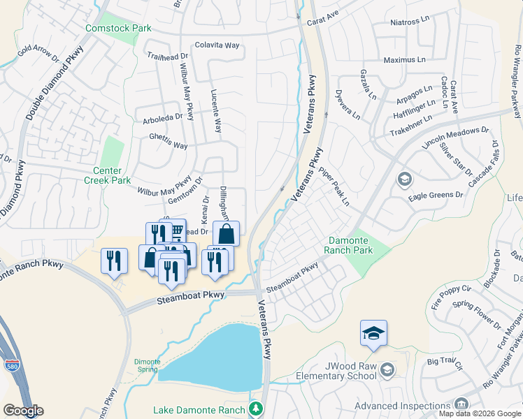 map of restaurants, bars, coffee shops, grocery stores, and more near 10440 Mott Court in Reno