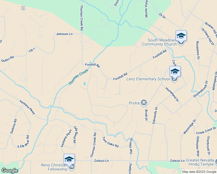 map of restaurants, bars, coffee shops, grocery stores, and more near 1940 Foothill Road in Reno