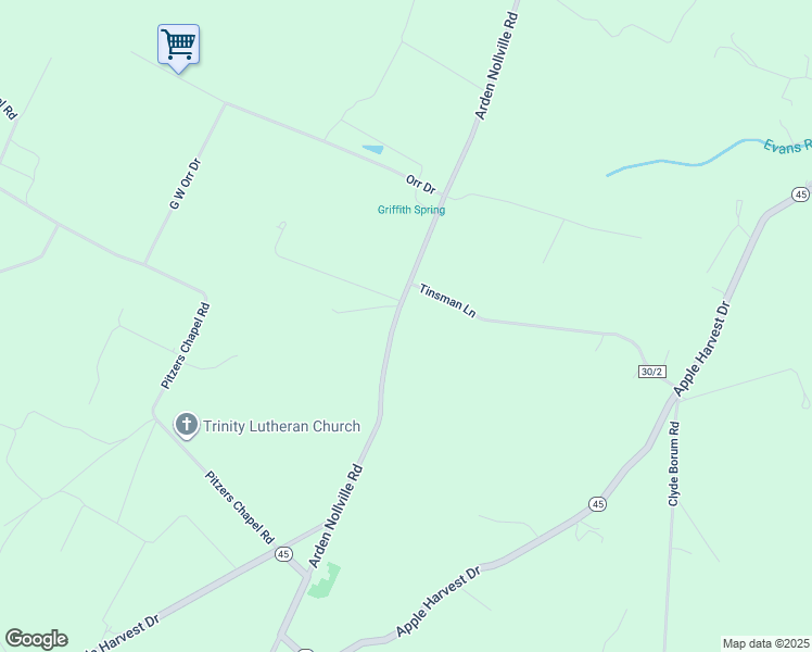 map of restaurants, bars, coffee shops, grocery stores, and more near 5028 Arden Nollville Road in Martinsburg