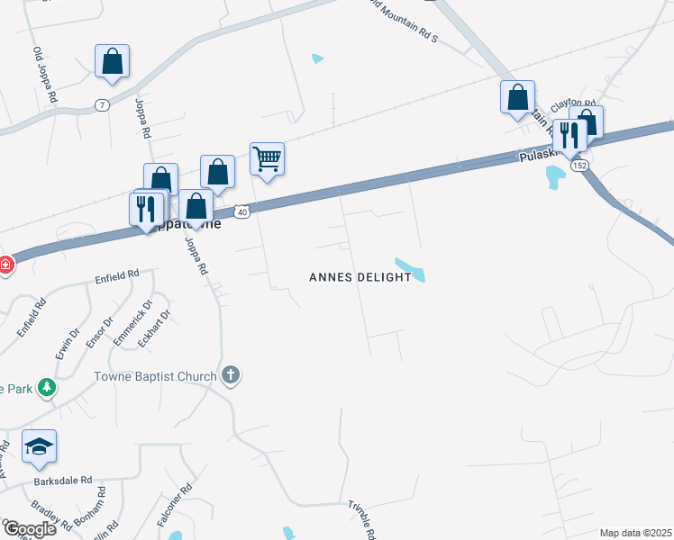 map of restaurants, bars, coffee shops, grocery stores, and more near 916 Pine Road in Joppatowne