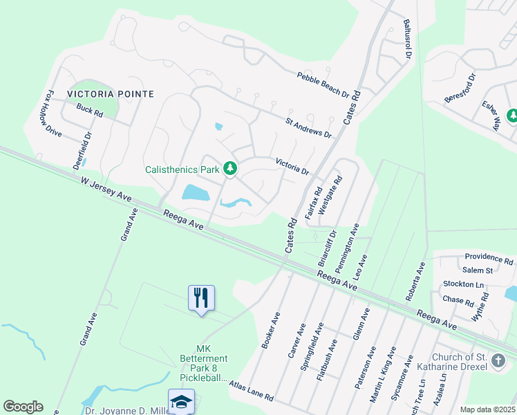 map of restaurants, bars, coffee shops, grocery stores, and more near 36 Northridge Drive in Hamilton