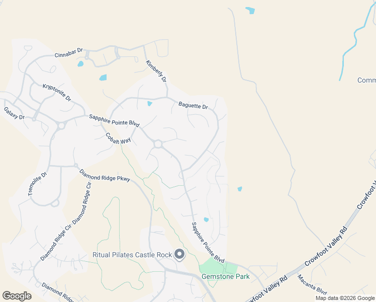 map of restaurants, bars, coffee shops, grocery stores, and more near 1885 Rhodonite Court in Castle Rock
