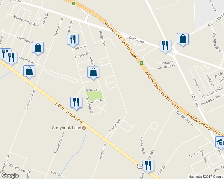 map of restaurants, bars, coffee shops, grocery stores, and more near 31 Copper Ridge Circle in Egg Harbor Township
