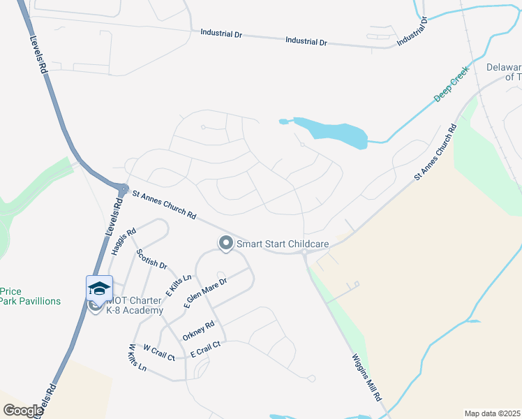 map of restaurants, bars, coffee shops, grocery stores, and more near 540 Swansea Drive in Middletown